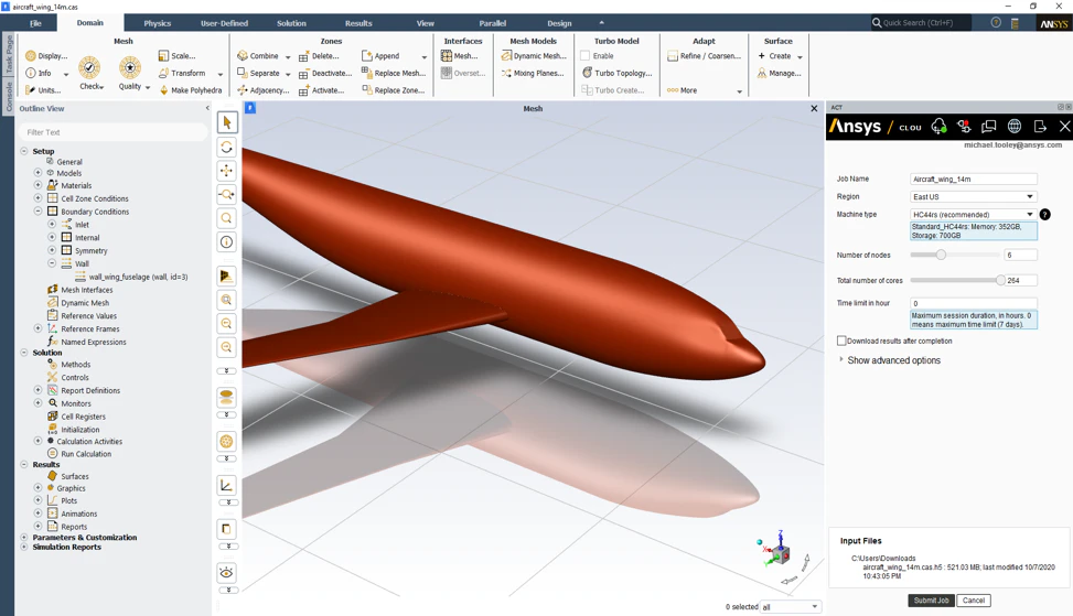 screenshot of Ansys Cloud Direct